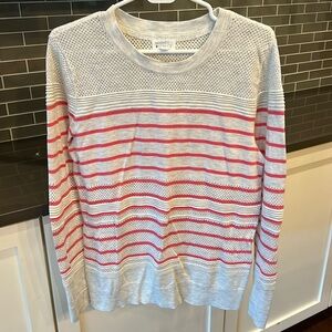 Market Spruce white and pink stripes sweater, size small, worn once